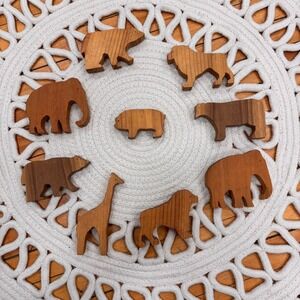 Vintage‎ Wooden Wildlife 9 pc set